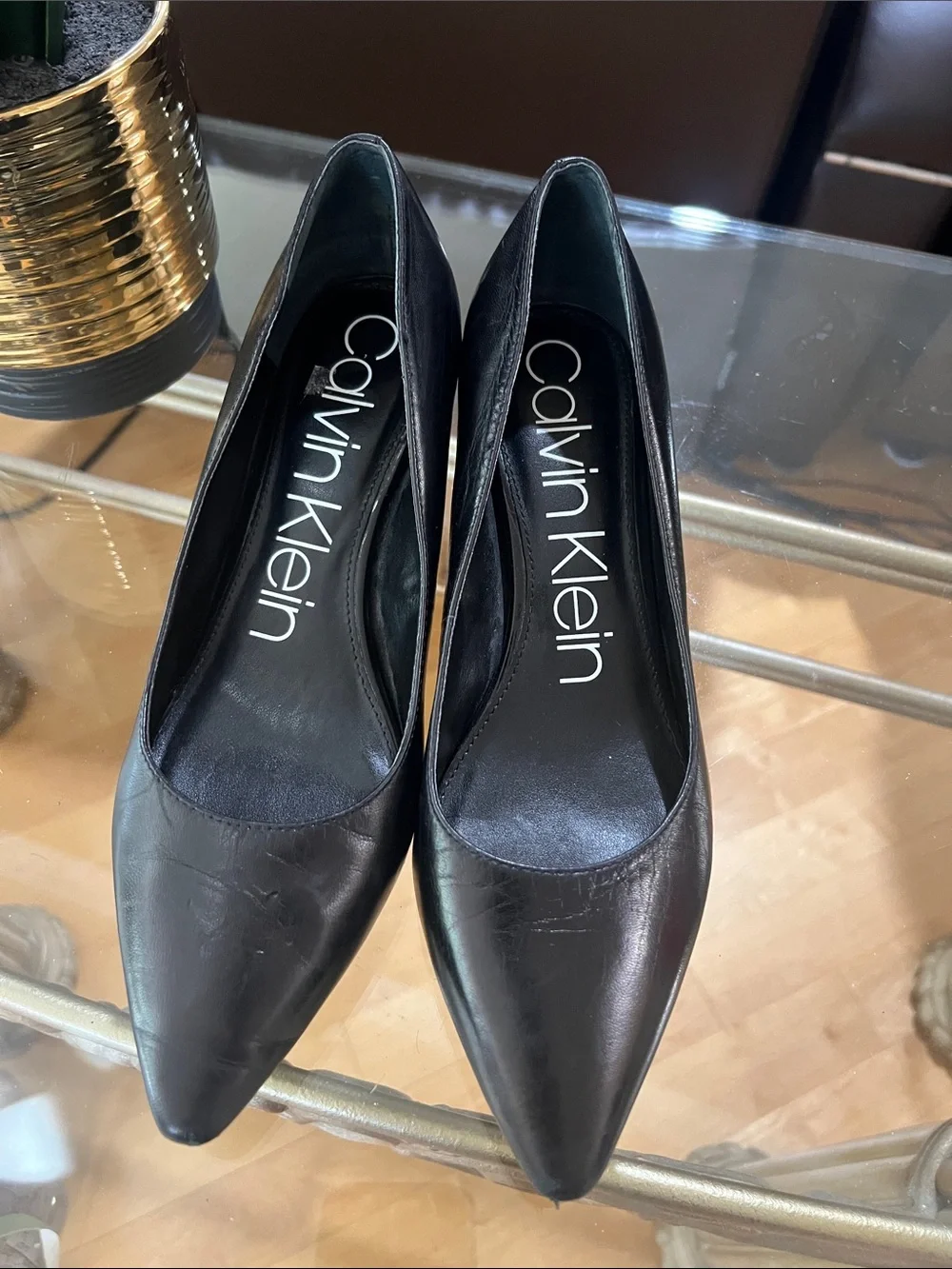 Calvin Klein Black Pointed-Toe Women's Pumps